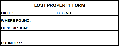 Lost property slip